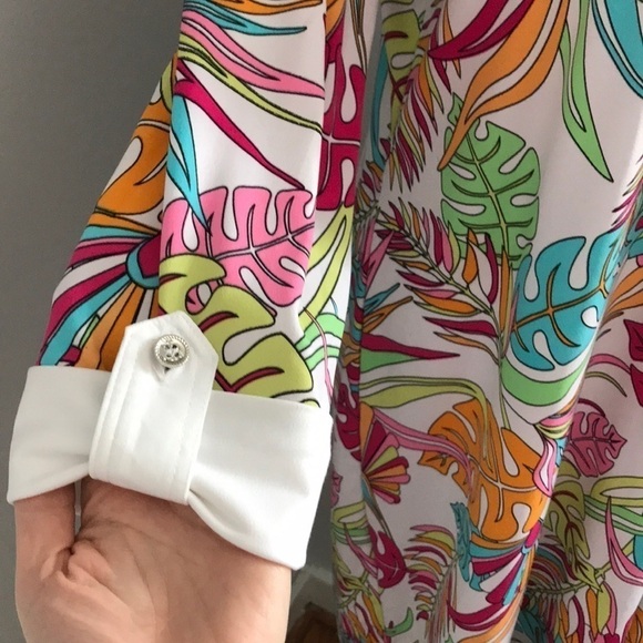 Tropical Banana Leaf Print Shift Dress - Picture 6 of 9